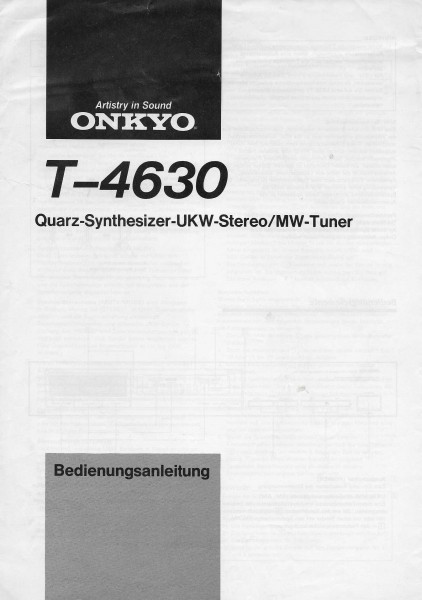Onkyo T-4630 Bedienungsanleitung