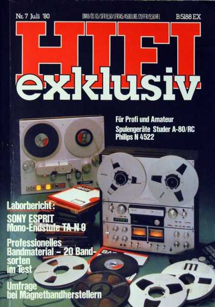 Hifi Exklusiv 7/1980 Zeitschrift