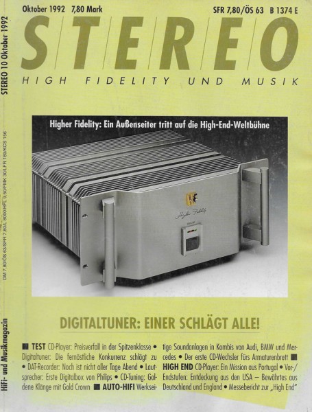 Stereo 10/1992 Zeitschrift