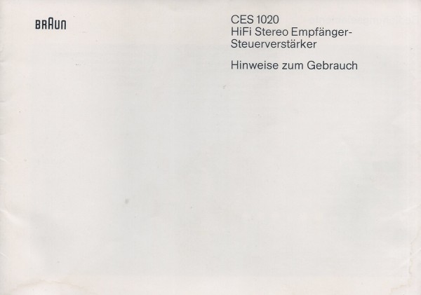 Braun CES 1020 Bedienungsanleitung