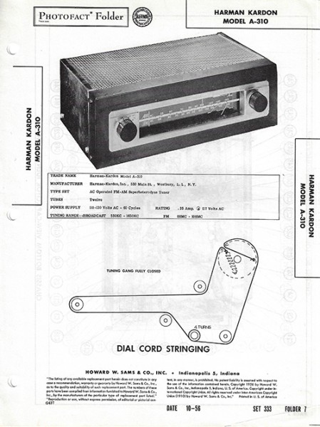 Harman-Kardon A-310 - Photofact - Schematic Set 333/Folder 7