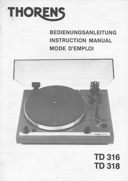 Thorens TD 316 / TD 318 Bedienungsanleitung