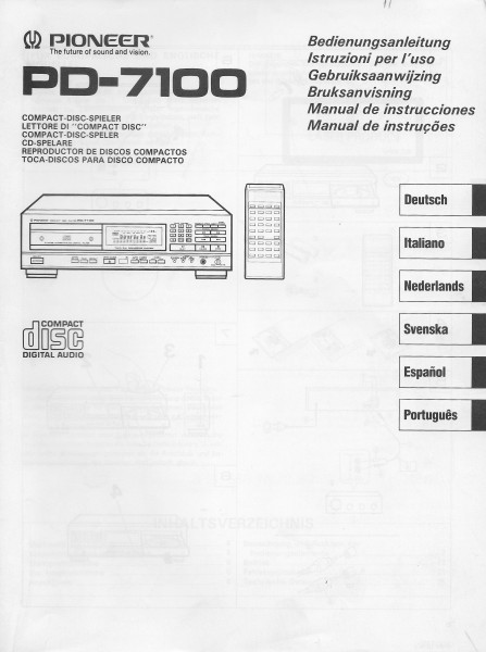 Pioneer PD-7100 Bedienungsanleitung