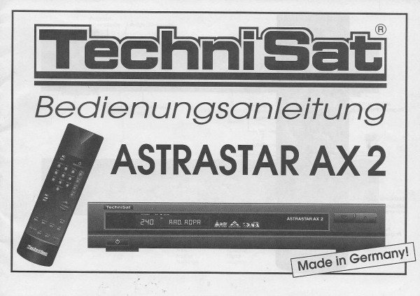 TechniSat Astrastar AX2 Bedienungsanleitung