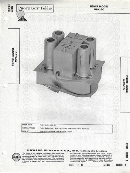 Fisher MPX-20 - Photofact - Schematic Set 493/Folder 8