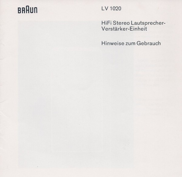 Braun LV 1020 Bedienungsanleitung