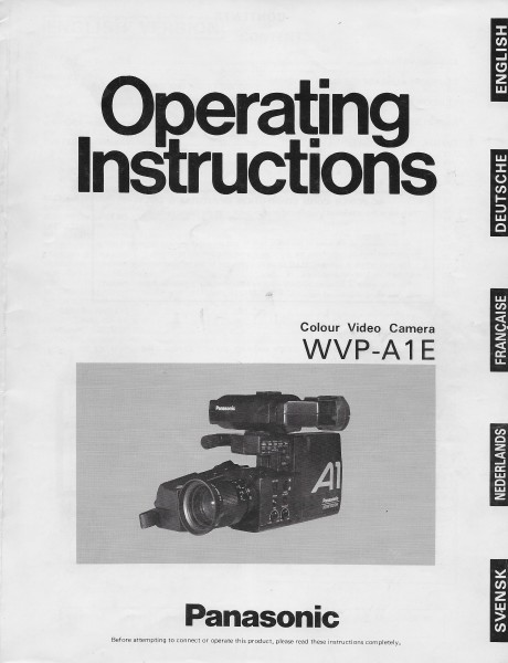 Panasonic WVP-A1E Bedienungsanleitung