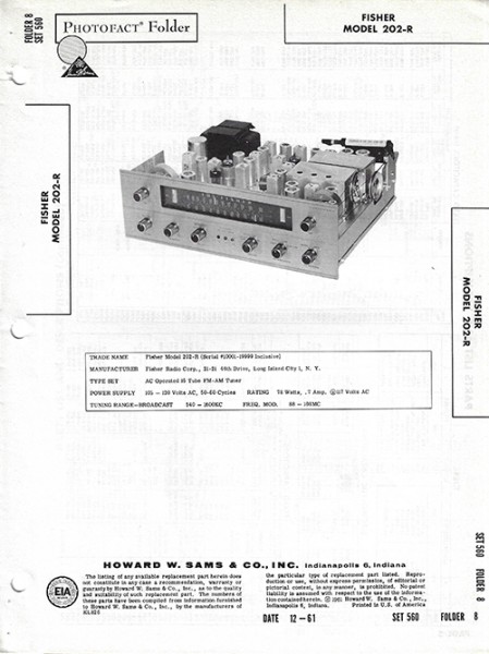 Fisher 202-R - Photofact - Schematic Set 560/Folder 8