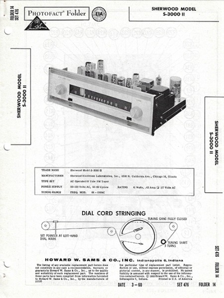 Sherwood S-3000II - Photofact - Schematic Set 476/Folder 14