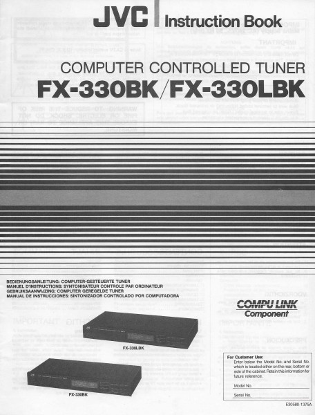 JVC FX-330BK/FX-330LBK Bedienungsanleitung