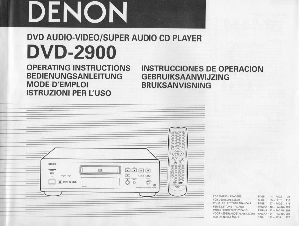 Denon DVD-2900 Bedienungsanleitung