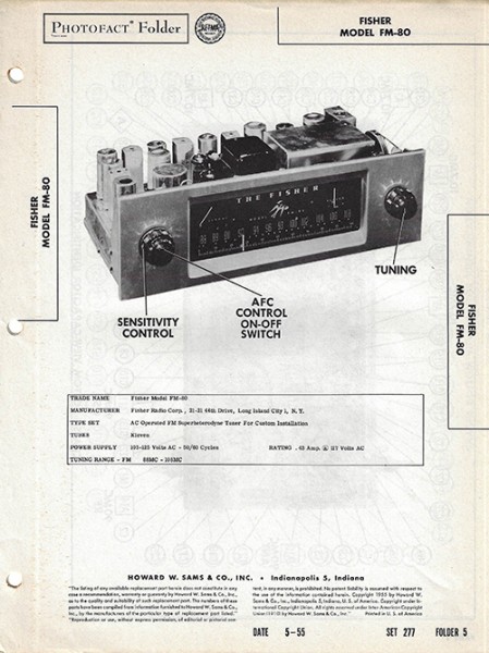 Fisher FM-80 - Photofact - Schematic Set 277/Folder 5