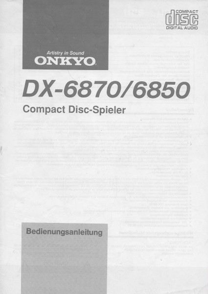 Onkyo DX-6870/6850 Bedienungsanleitung