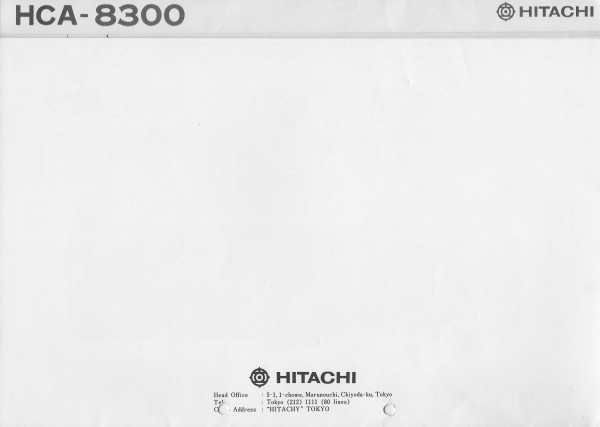 Hitachi HCA-8300 Bedienungsanleitung