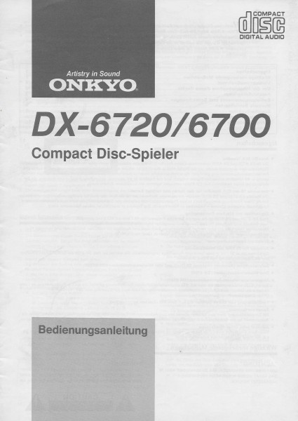 Onkyo DX-6720/6700 Bedienungsanleitung