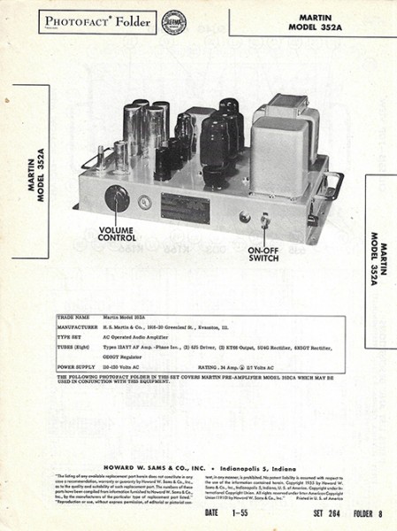 Martin 352A - Photofact - Schematic Set 264/Folder 8