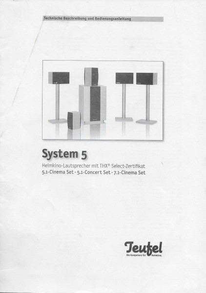 Teufel System 5 Bedienungsanleitung