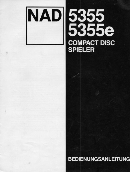 NAD 5355/e Compact Disc Spieler Bedienungsanleitung