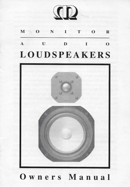 Monitor Audio Loudspeakers Bedienungsanleitung