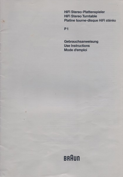 Braun P1 Bedienungsanleitung