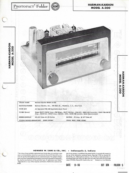 Harman-Kardon A-200 - Photofact - Schematic Set 328/Folder 5