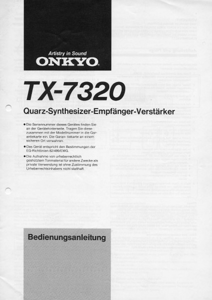 Onkyo TX-7320 Bedienungsanleitung