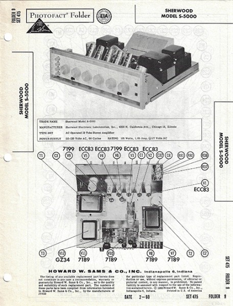 Sherwood S-5000 - Photofact - Schematic Set 475/Folder 9