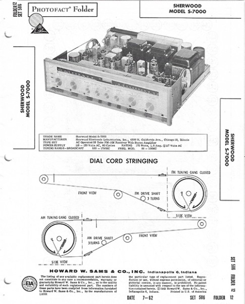 Sherwood S-7000 - Photofact - Schematic Set 586/Folder 12