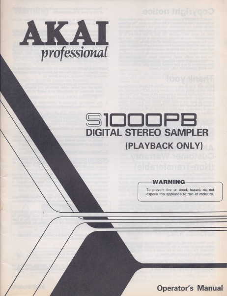 Akai S1000PB Bedienungsanleitung