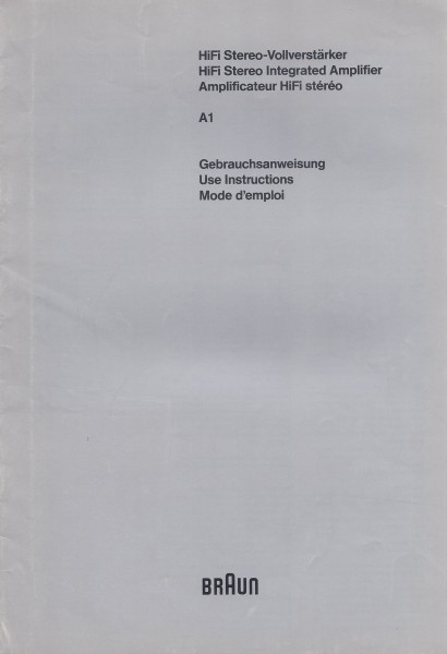 Braun A1 Bedienungsanleitung