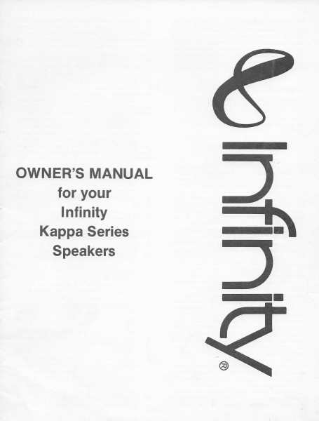 Infinity Kappa Series Bedienungsanleitung
