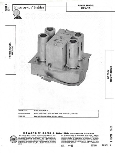 Fisher MPX-20 - Photofact - Schematic Set 493/Folder 8