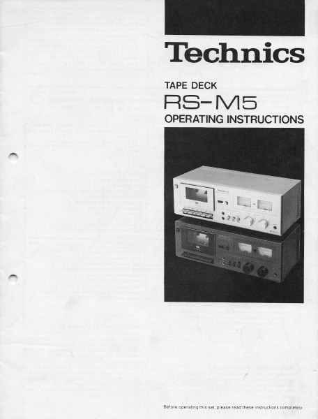 Technics RS-M5 Bedienungsanleitung