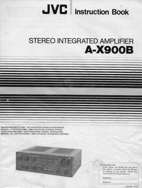 JVC A-X900B Bedienungsanleitung