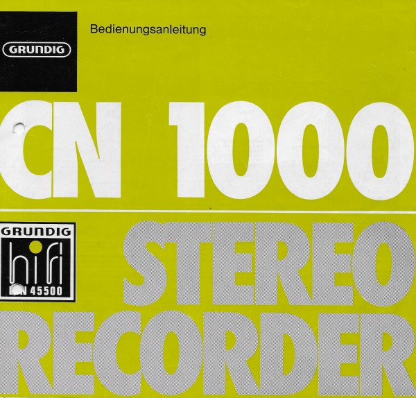 Grundig CN 1000 Bedienungsanleitung