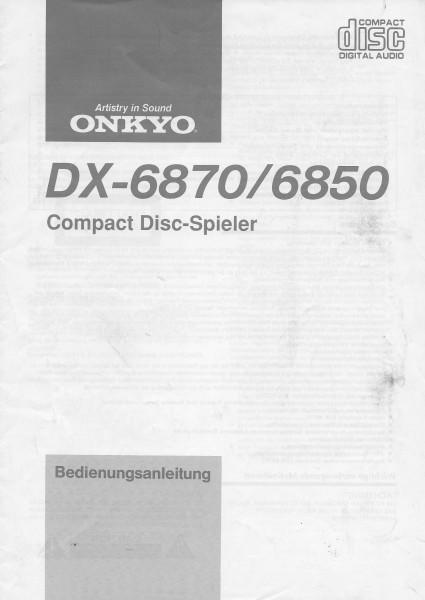Onkyo DX-6870/6850 Bedienungsanleitung