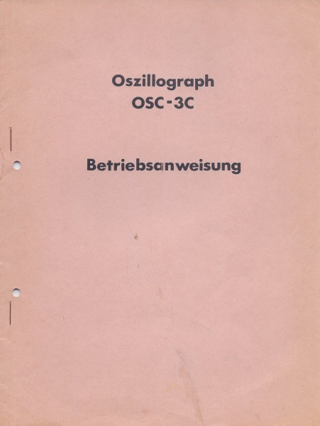 Oszillograph OSC-3C Bedienungsanleitung