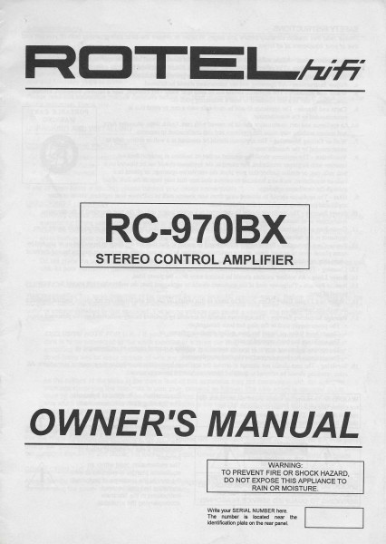 Rotel RC-970BX Bedienungsanleitung