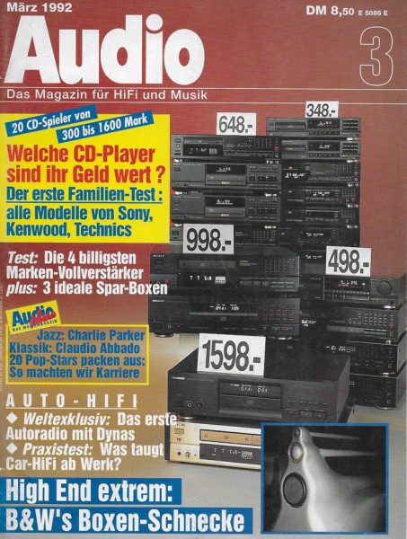 Audio 3/1992 Zeitschrift