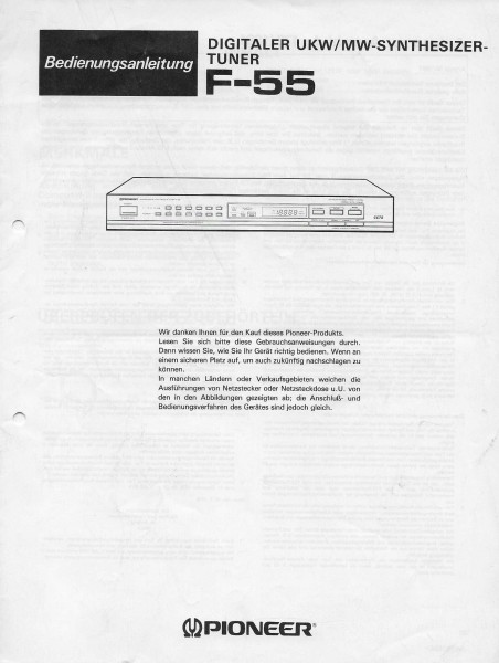 Pioneer F-55 Bedienungsanleitung