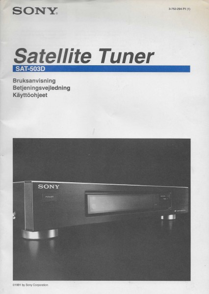 Sony SAT-503D Bedienungsanleitung