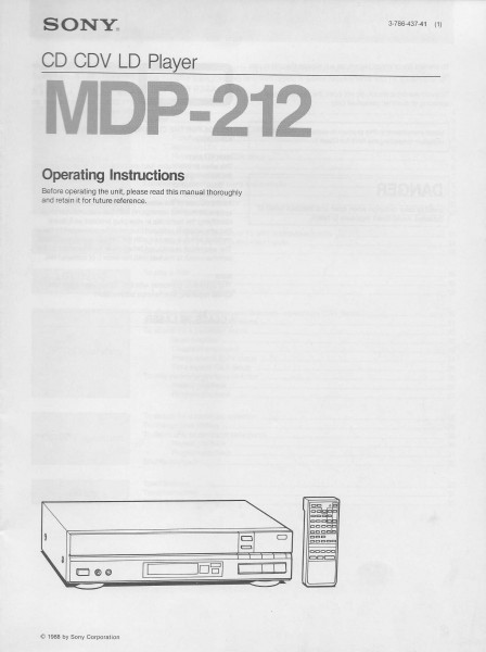 Sony MDP-212 Bedienungsanleitung
