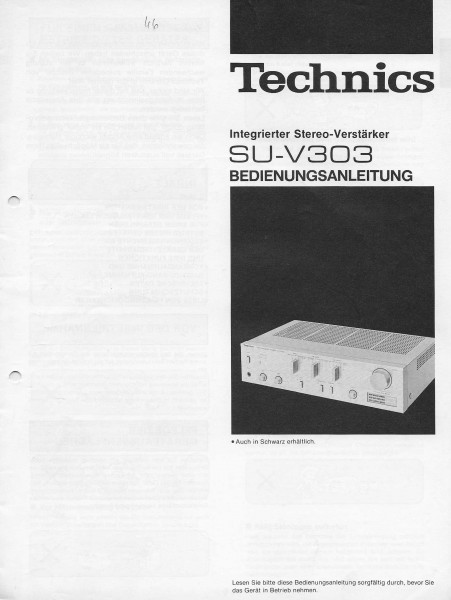 Technics SU-V303 Bedienungsanleitung