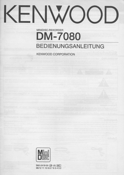 Kenwood DM-7080 Bedienungsanleitung