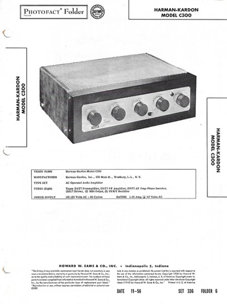 Harman-Kardon C300 - Photofact - Schematic Set 336/Folder 6