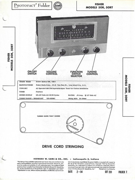 Fisher 50R, 50RT - Photofact - Schematic Set 231/Folder 7