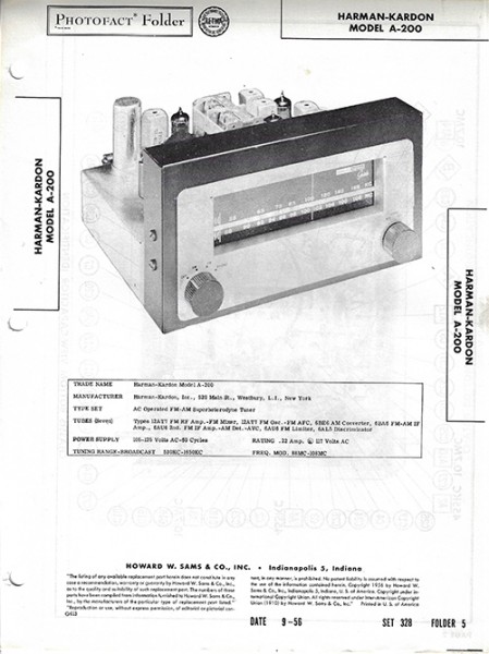 Harman-Kardon A-200 - Photofact - Schematic Set 328/Folder 5