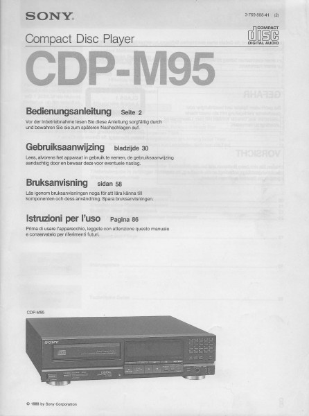 Sony CDP-M95 Bedienungsanleitung