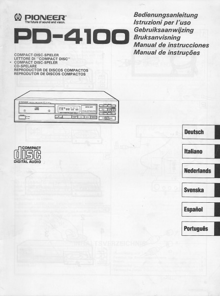 Pioneer PD-4100 Bedienungsanleitung