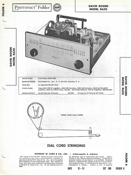 Bogen R620 - Photofact - Schematic Set 380/Folder 6